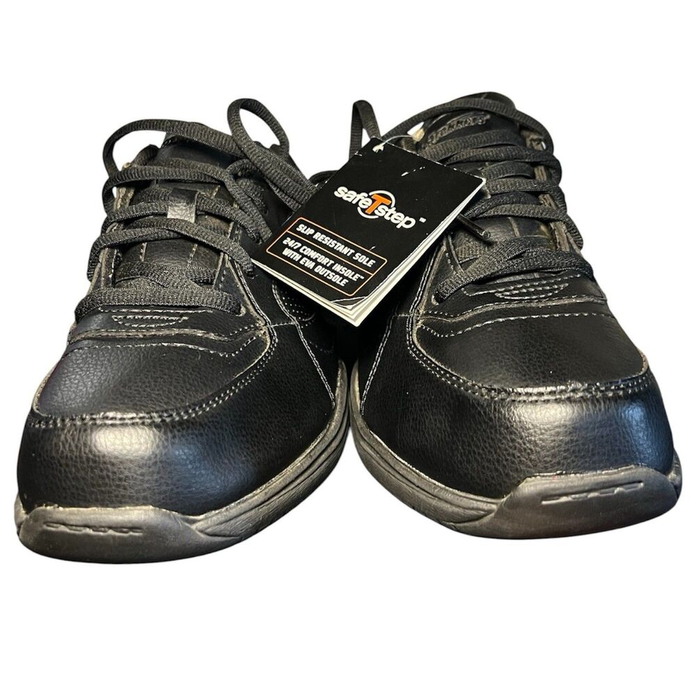 Safe T Step Cross Trekkers Black Slip Resistant Comfort Work Men’s Shoes Size 9W